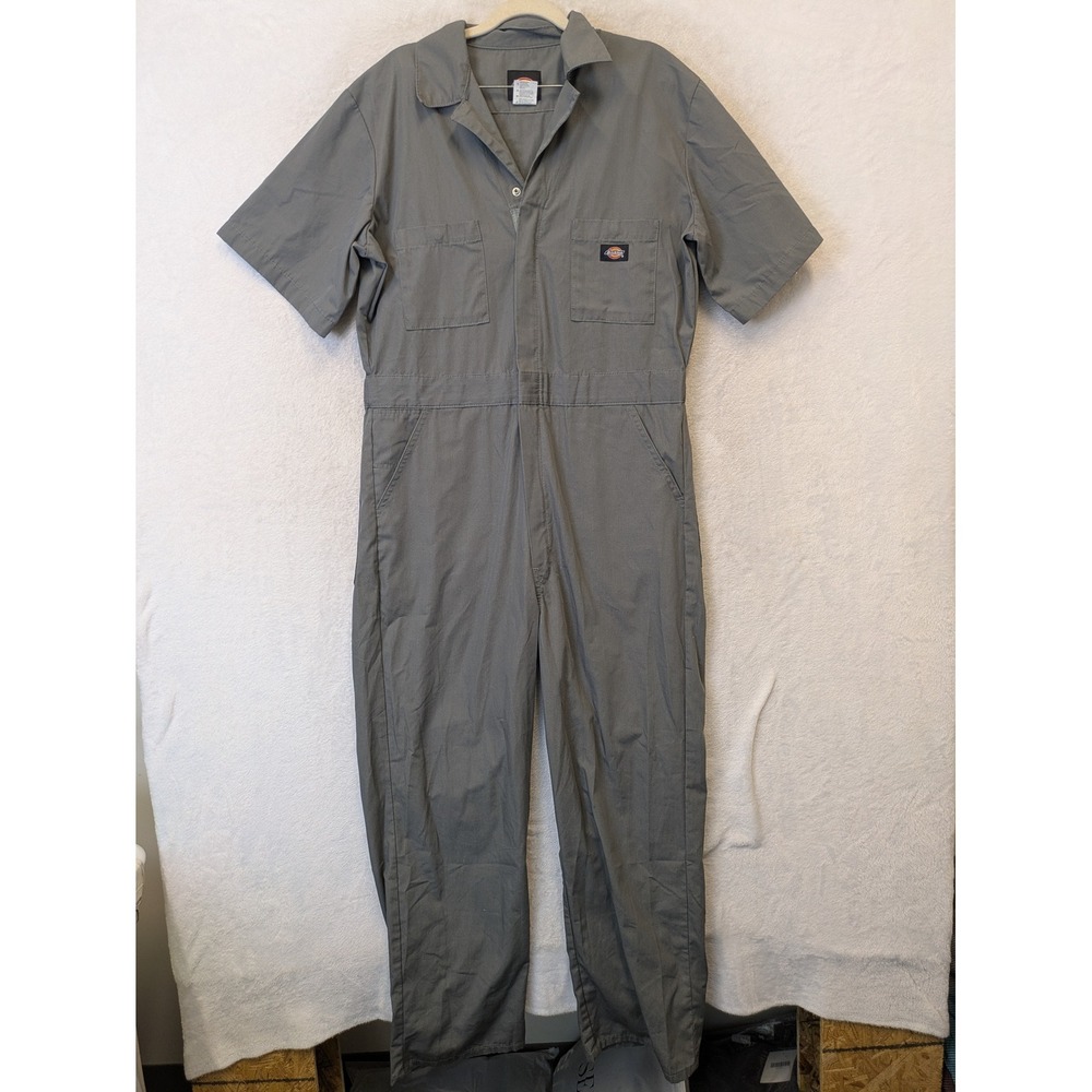 Dickies Coverall Men's Medium‎ Grey Short Sleeve Workwear Jumpsuit